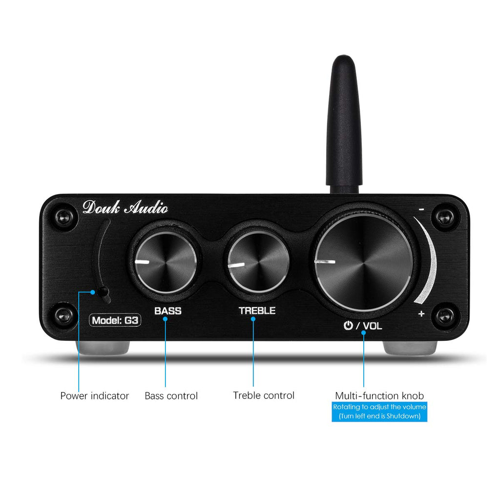 2 Channel Bluetooth 5.0 Power Amplifier 100W Class D Stereo Mini Amp Wireless Receiver Pack of 2 G3864