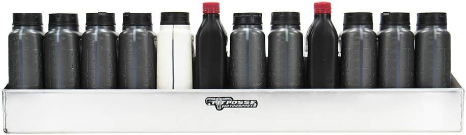 12 Quart Aluminum Oil Rack Holder Wall Hanger Shelf, Silver, Pack of 2 K310312