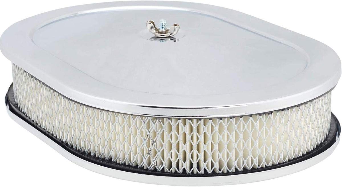 Oval 12 Inch Chrome Air Cleaner Pack of 2 L6656