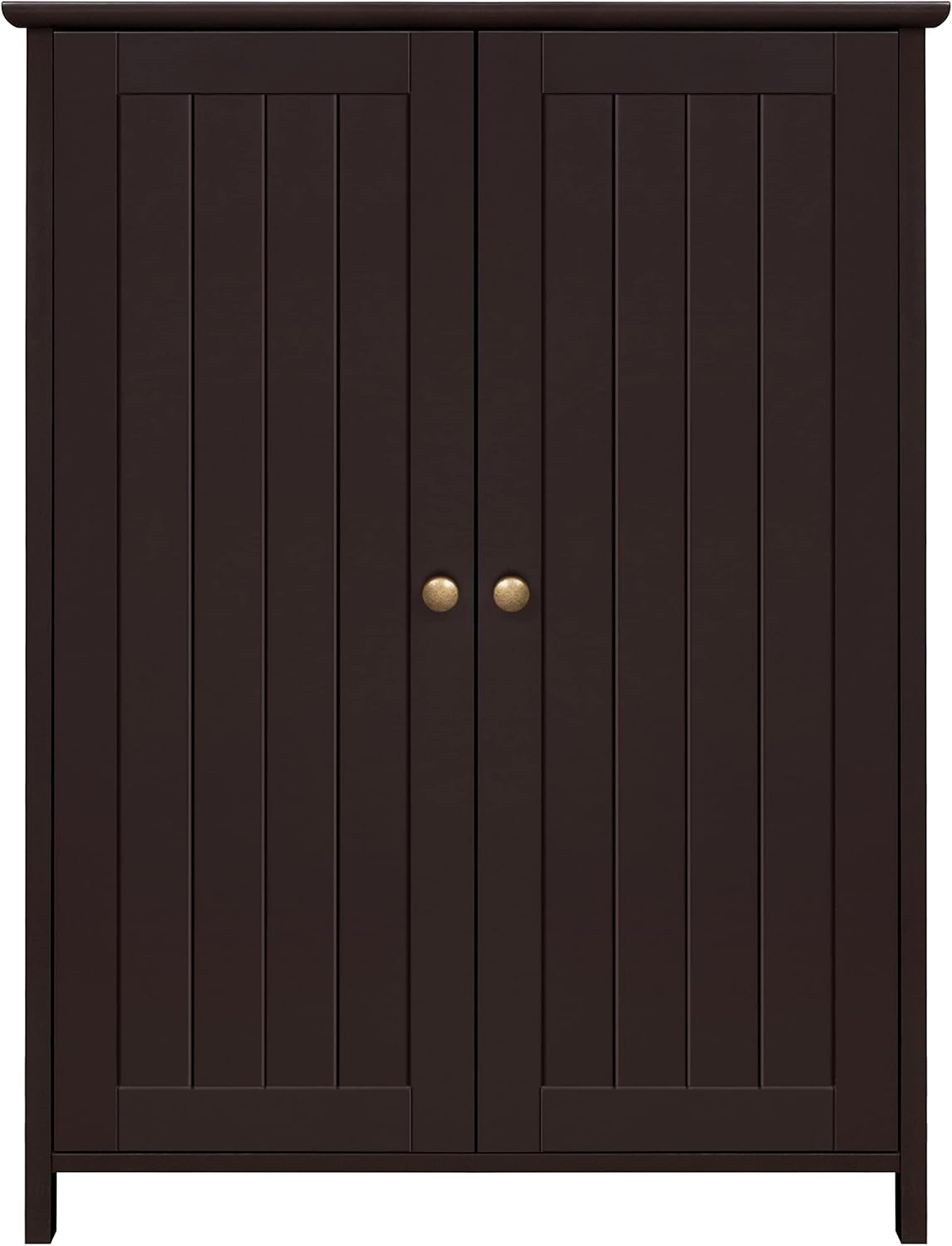 White Free-Standing Bathroom Cabinet with Double Doors D437863