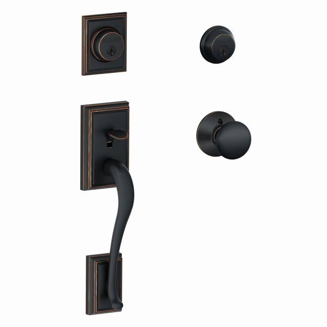 Double Cylinder Handleset and Trim with Keyway A5690