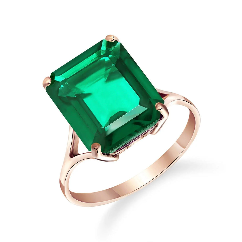Emerald Solitaire Ring with Genuine Emerald G78859