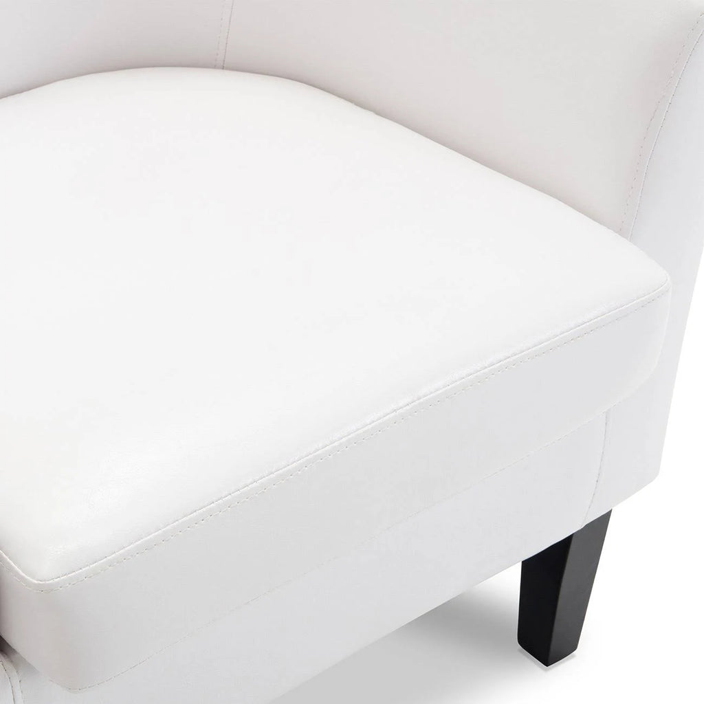 Red Faux Leather Barrel Chair O15826