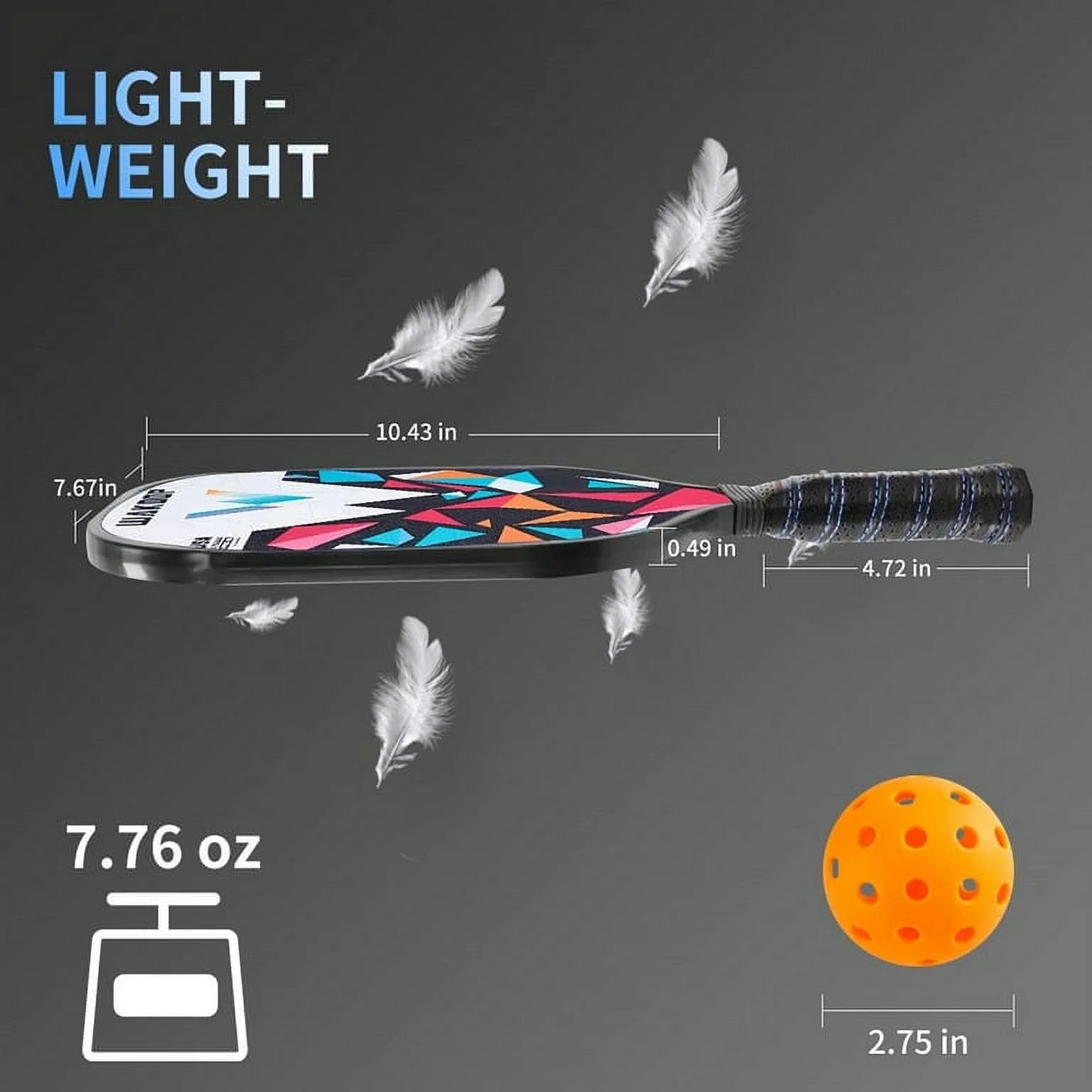 Graphite Pickleball Paddle Set with 4 Balls and Cover Bag M21342