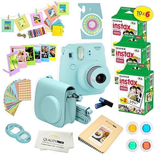 Purple Instant Camera with 60 Pack Instant Films and 14 Pc Deluxe Bundle T6187