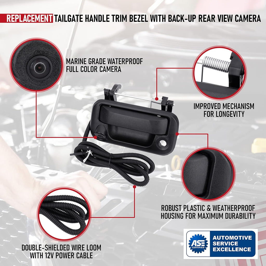 Black Tailgate Rear View Camera Handle Trim Bezel U436