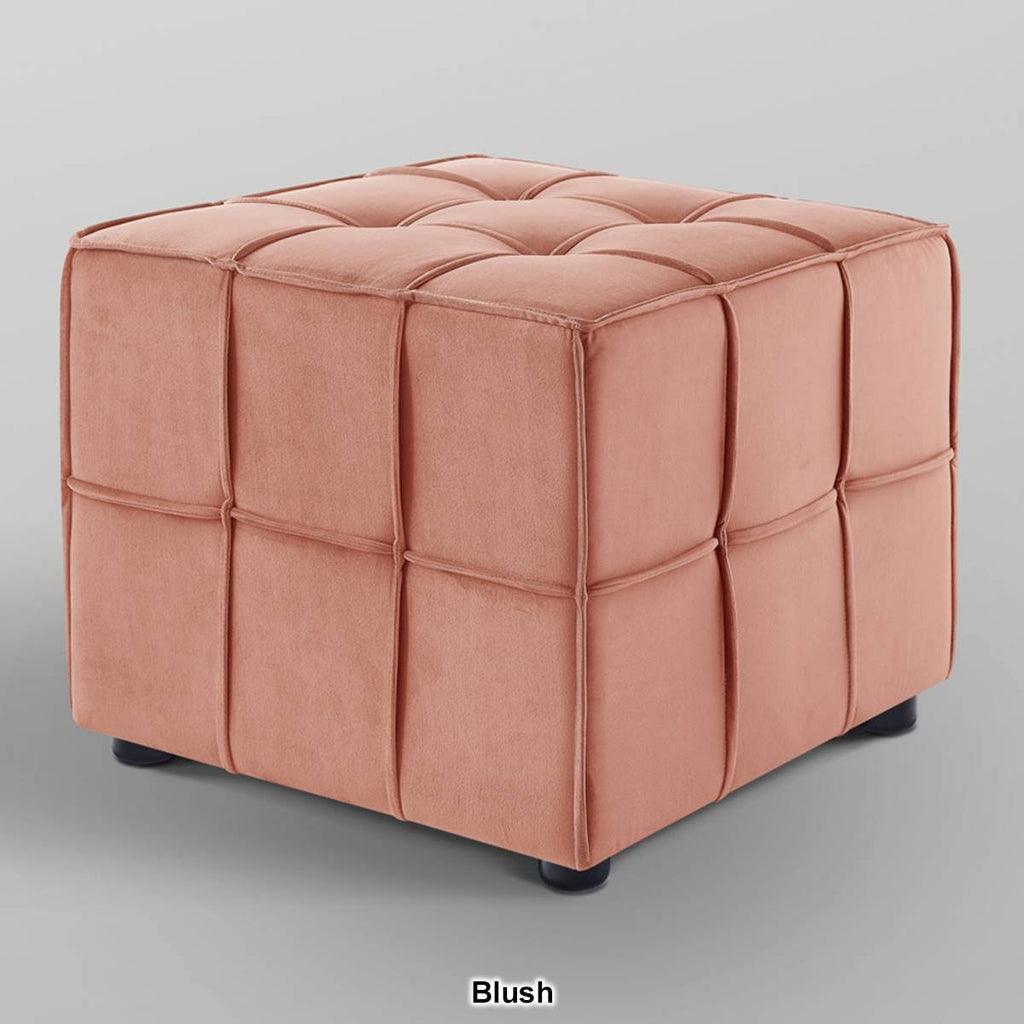 Navy Velvet Ottoman P697204