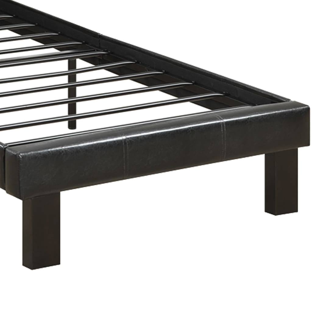 Black Faux Leather Headboard Full Bed D438
