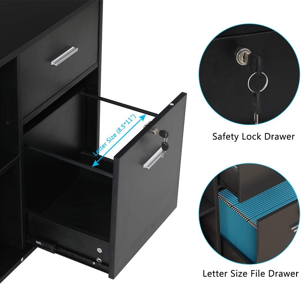 2 Drawer Mobile Lateral File Cabinet with Lock V43207