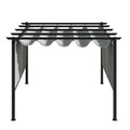 Light Grey Aluminum Retractable Patio Canopy Pergola R914