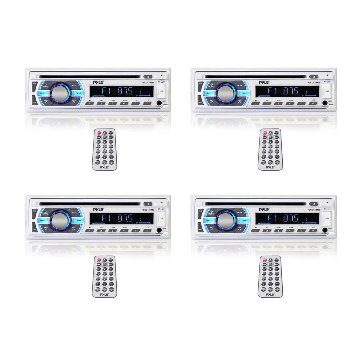 Single DIN Marine Bluetooth Stereo Receiver CD Player 4 Pack J262899
