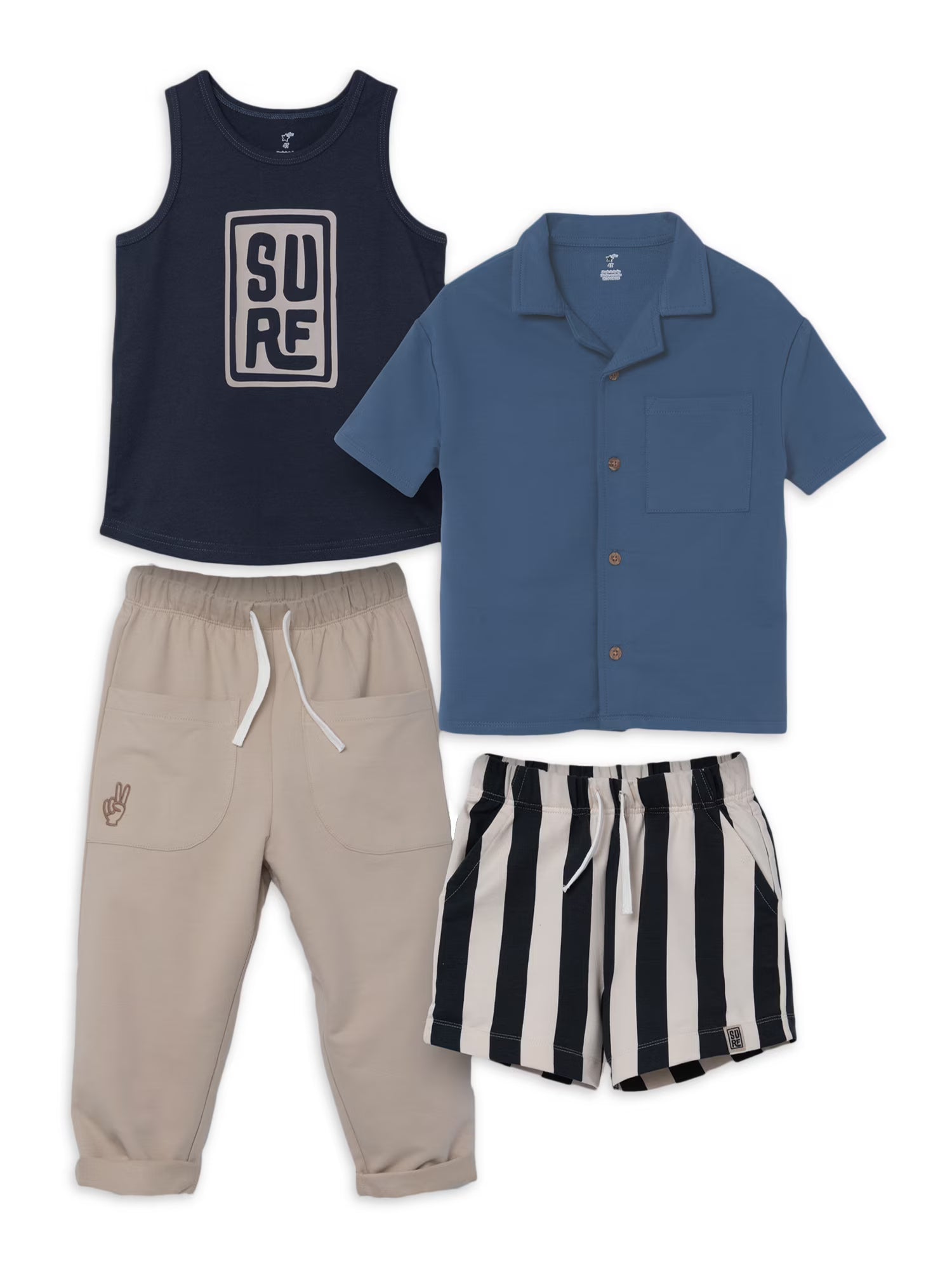 4Pc Organic Toddler Boys Mix & Match Bundle Set R46973