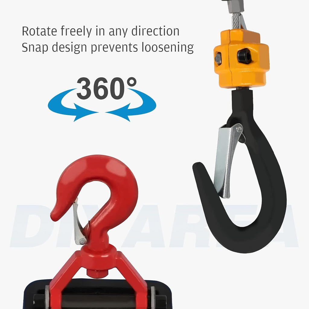 Electric Hoists 500KG 1100LB Lifting Capability 7.6M 25FT Lifting Height Wireless Remote Control Portable Household Winch 110V N5274