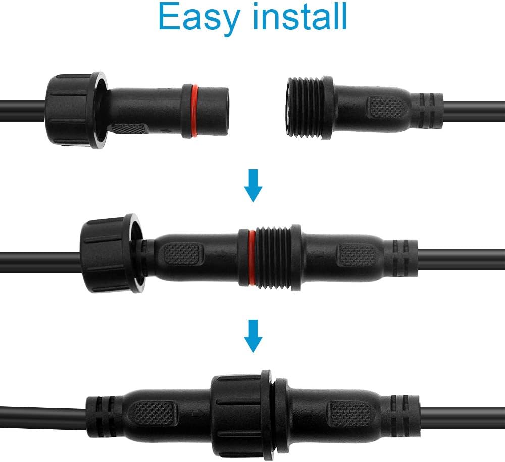 5 Pairs 4 Core Electrical LED Connector IP65 with 20cm 18AWG Cable K7189