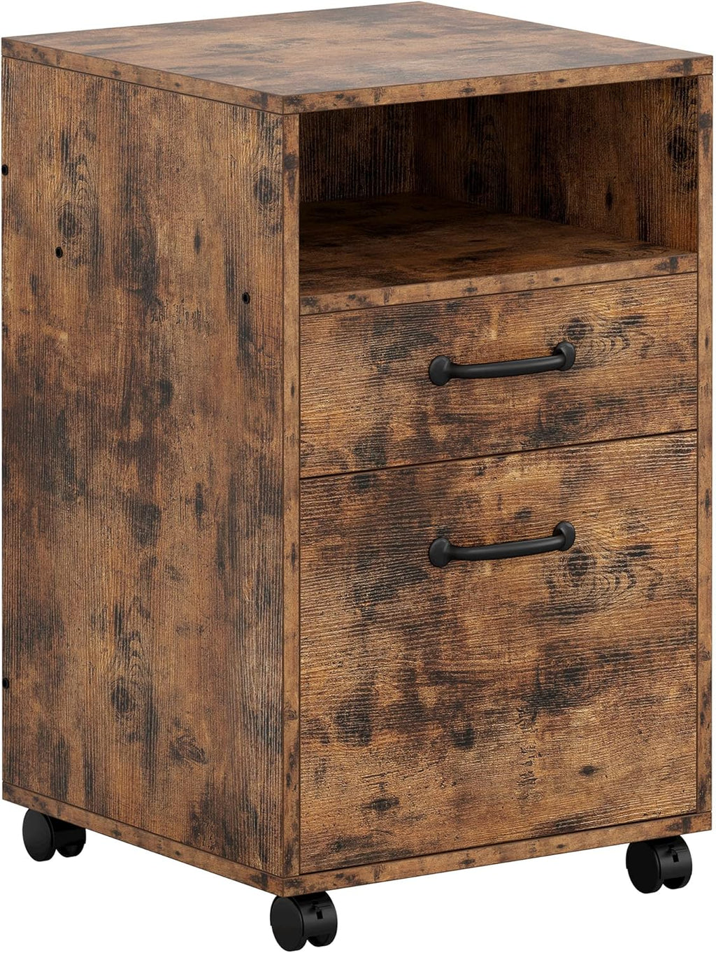Vintage Brown Lateral Filing Cabinet with 2 Drawers J6616