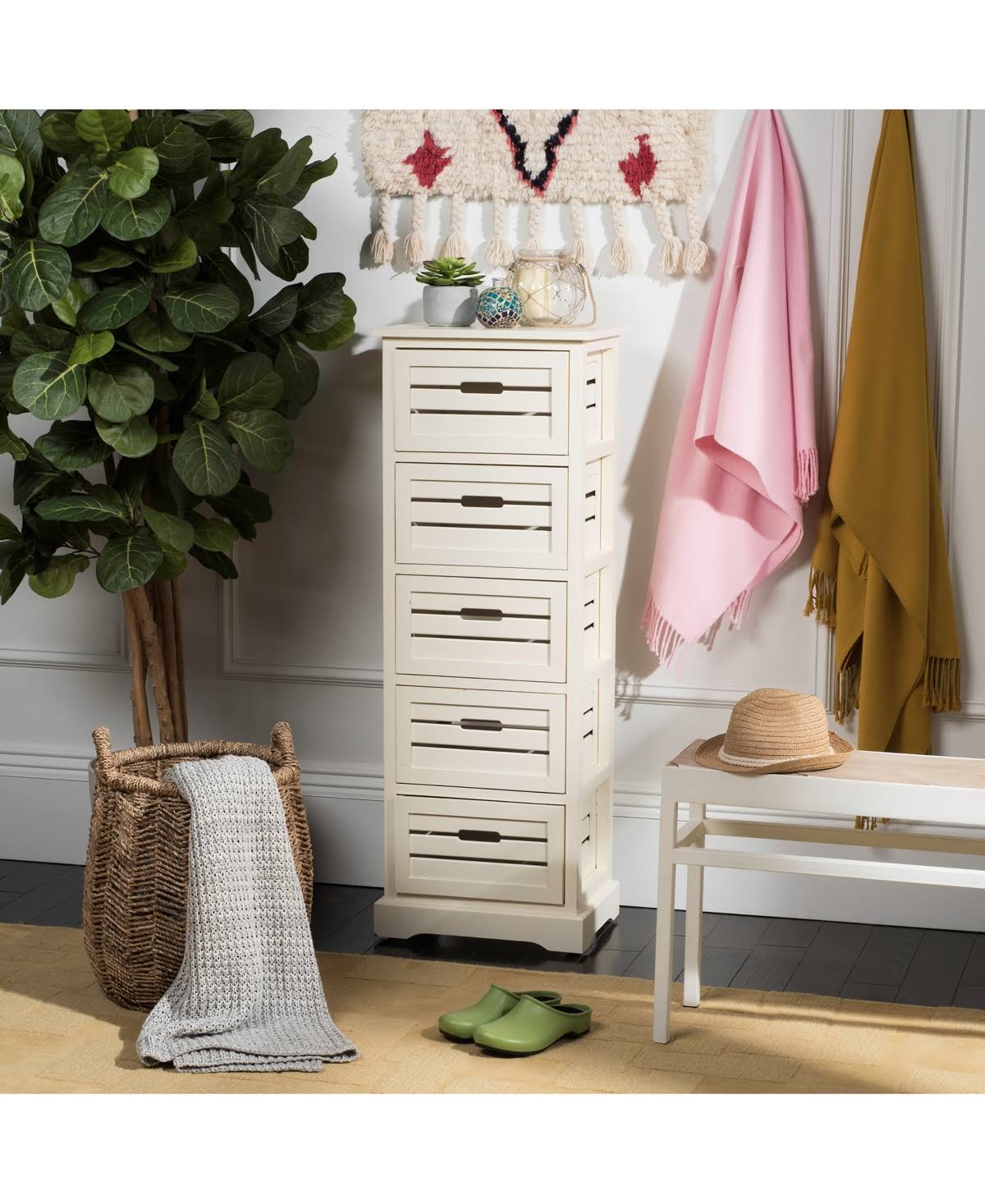 Red 5 Drawer Cabinet J20668