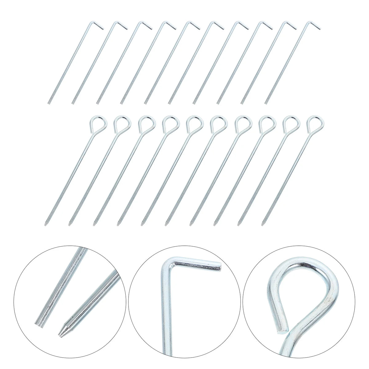 20Pcs Tent Stakes Camping Anchors W556937