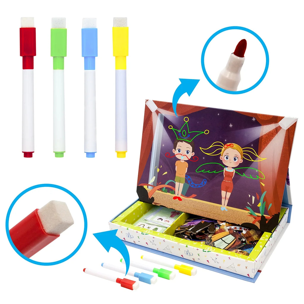 115 Piece Magnetic Dress up Puzzle Book Toy Set X784