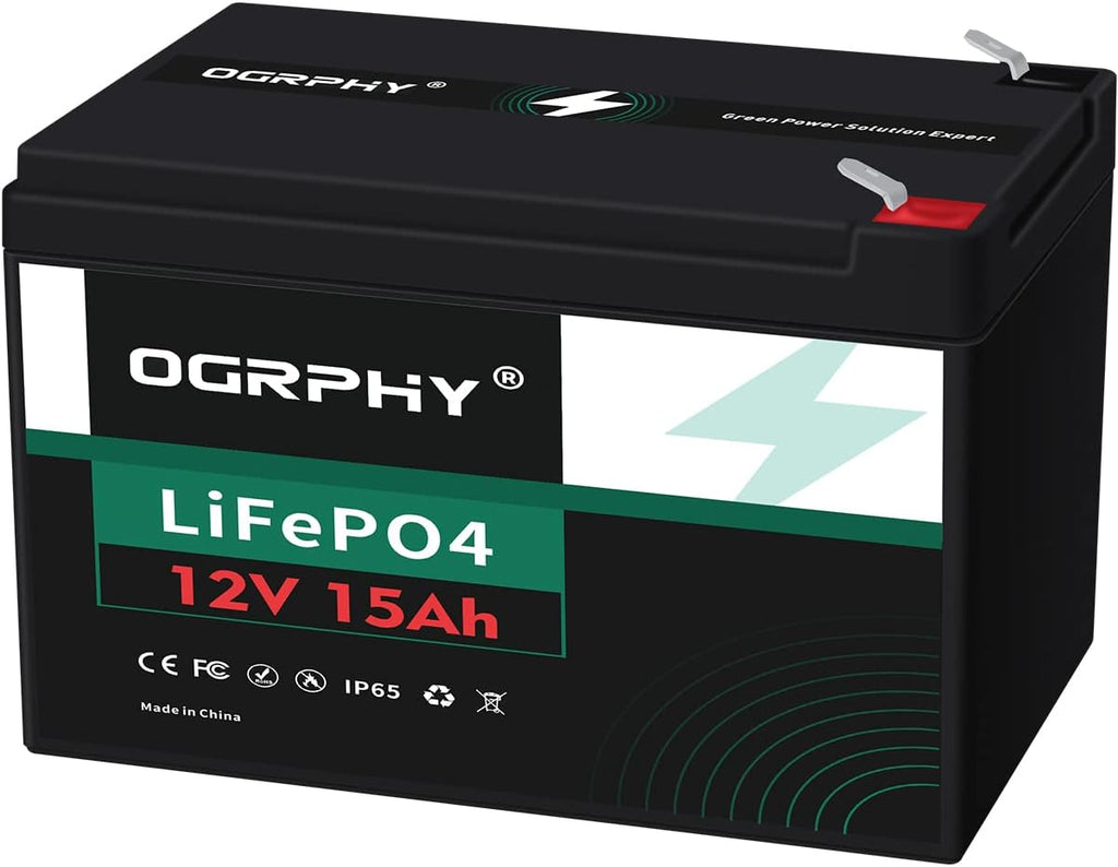 12V 15Ah Lithium Battery with BMS, Pack of 2 L9738