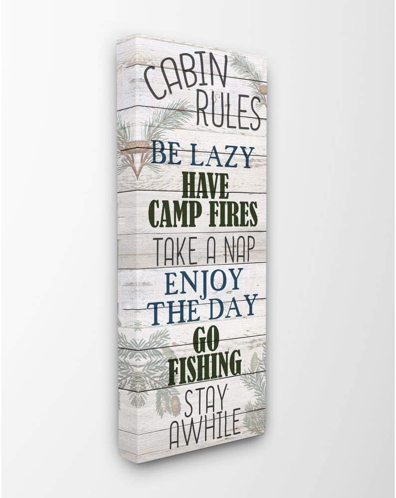Cabin Rules Country Landscape Wall Plaque, 7 x 17, Multi-Color, Pack of 2 K45704