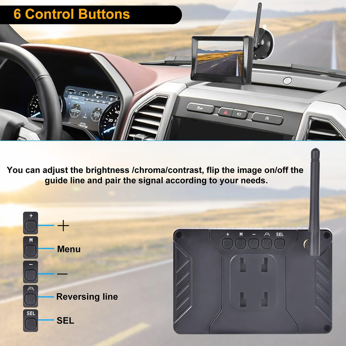 5 Inch Wireless Backup Camera Monitor Kit 1080P HD Waterproof Night Vision Wide Viewing Angle Rear View Camera C610