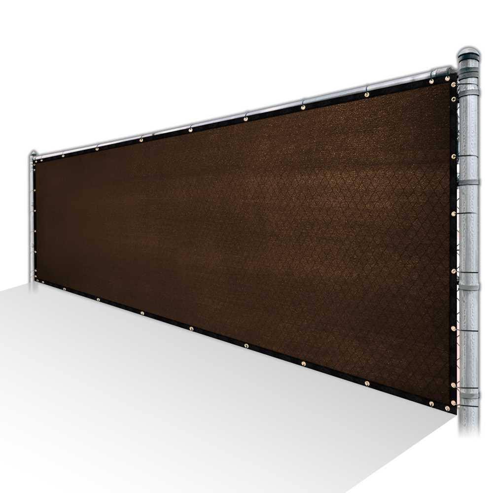 Brown Privacy Fence Screen Mesh with Reinforced Grommets O912438