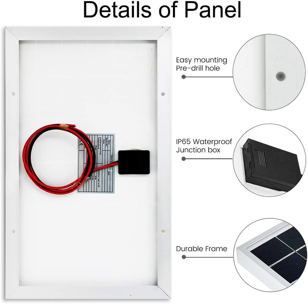 5W Solar Panel 12V PV Module Pack of 2 D139