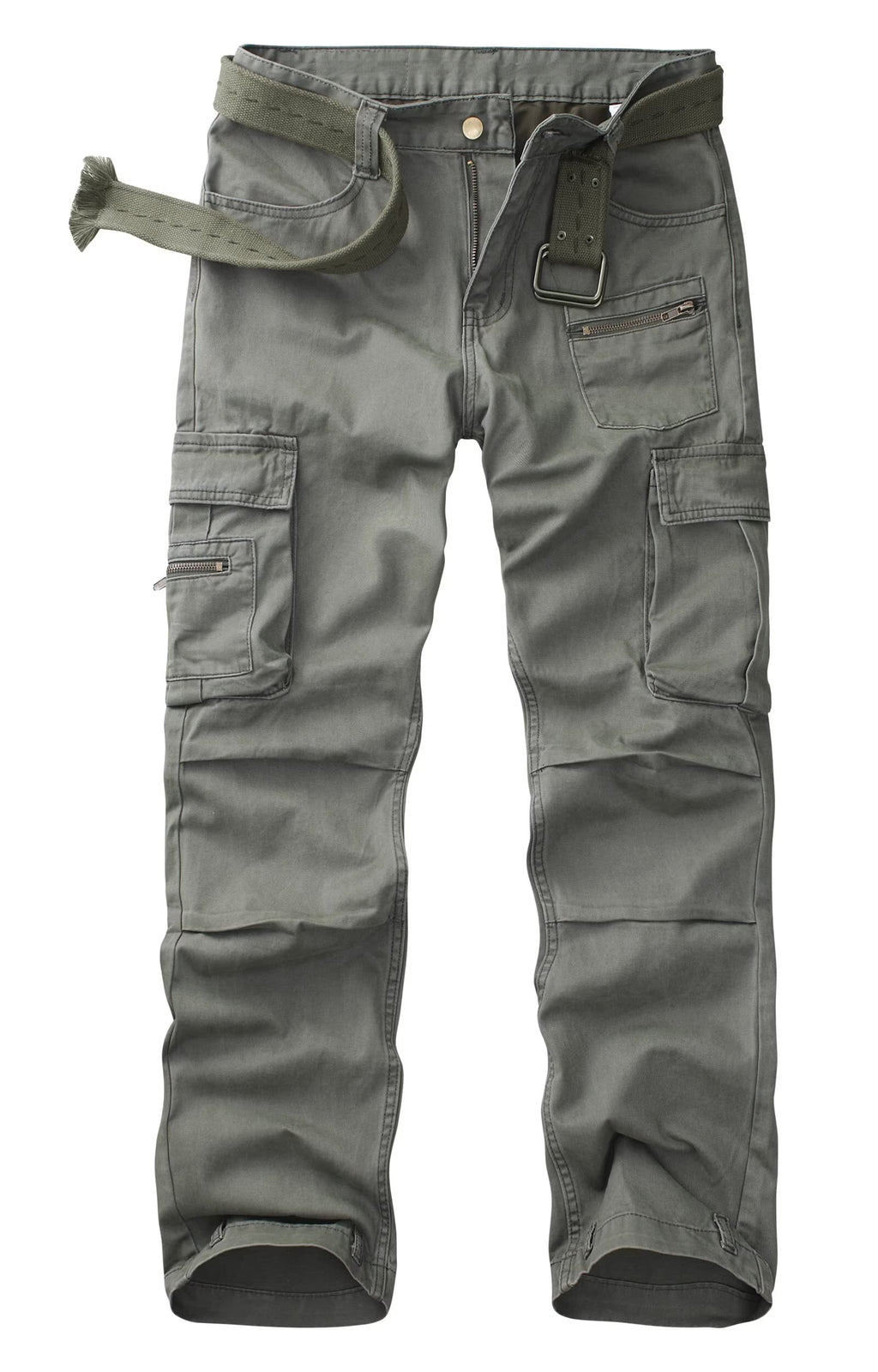 Women's Relaxed Fit Cargo Pants with Zipper Pockets O68076