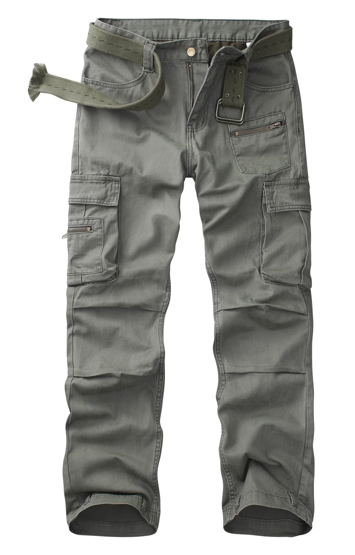 Women's Relaxed Fit Cargo Pants with Zipper Pockets O68076