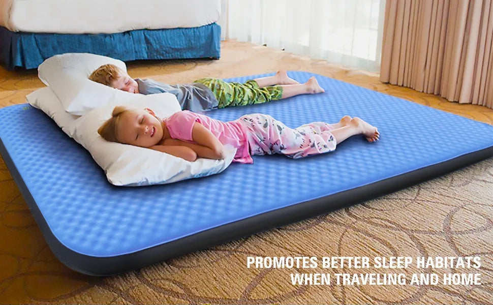 Blue 4 Inches Thick Self-Inflating Camping Mattress D8866