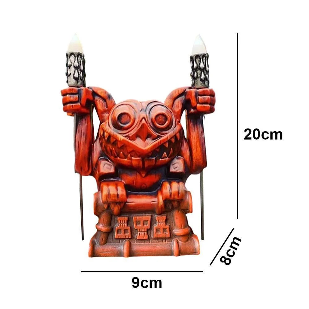 Hawaii Totem Tiki Figure Statue Torch Luminous Water Cup E4701