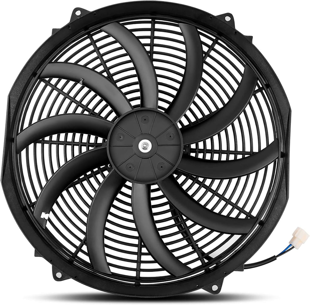 Reversible 16 Inch Electric Engine Radiator Cooling Fan with Mounting Kit 2500 CFM 12 Volts 120 Watts Pack of 2 H48079