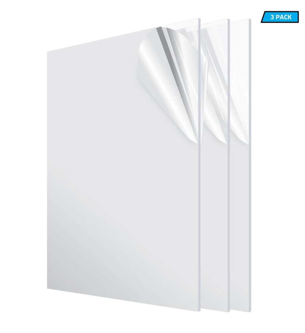 Clear Plexiglass Acrylic Sheet (3-Pack) A462