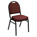 Dome Style Stack Chair with Padded Seat, Black Metal Frame, Maroon Fabric Y85777