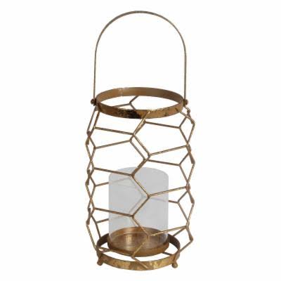 Silver Leaf Metal Candle Holder D341