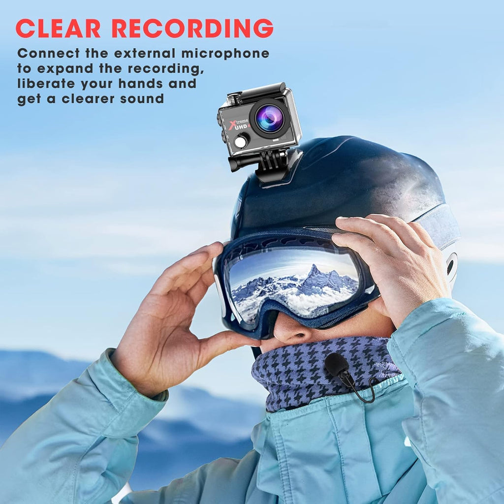 4K 20MP Action Camera with 2 Batteries and Mounting Accessories Kit C220