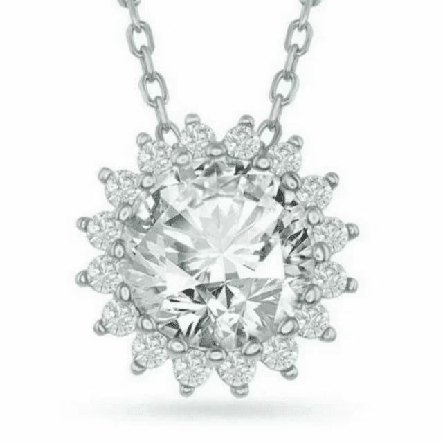 14K White Gold Lab Grown Diamond Pendant U176