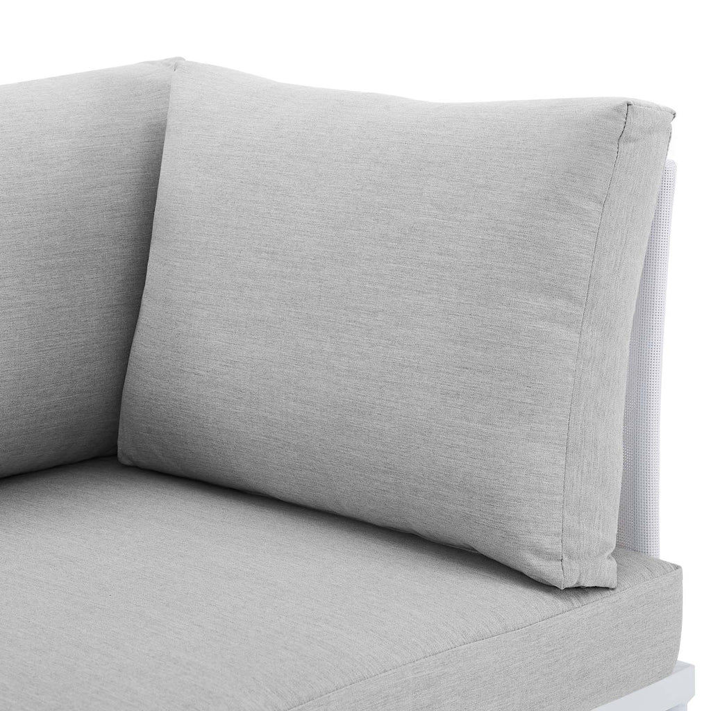 White Gray Aluminum Outdoor Loveseat W481495