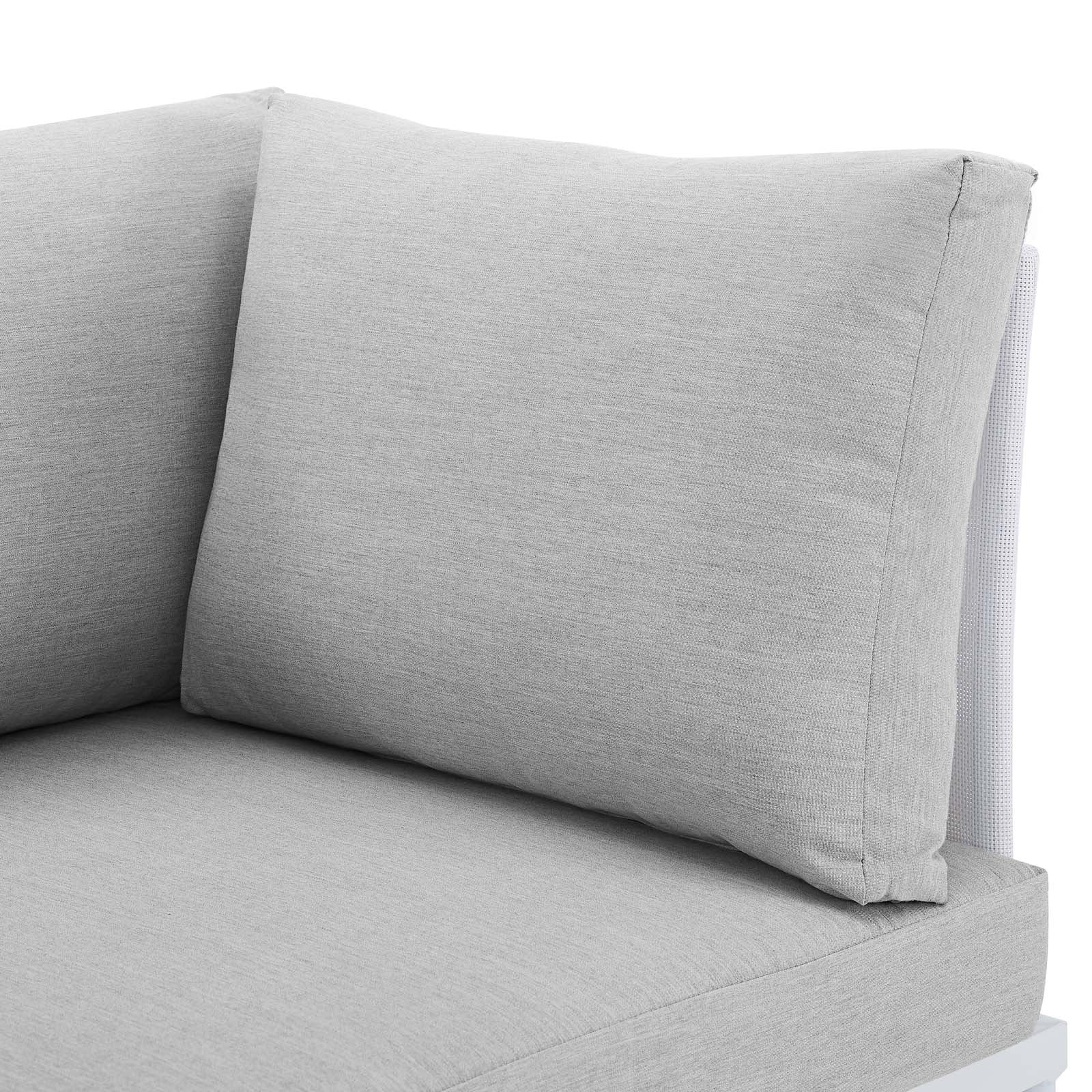 White Gray Aluminum Outdoor Loveseat W481495