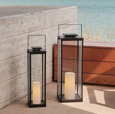Black Lantern with Flameless Candle X116