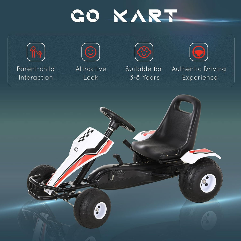 Black Pedal Go Kart with Adjustable Seat E375