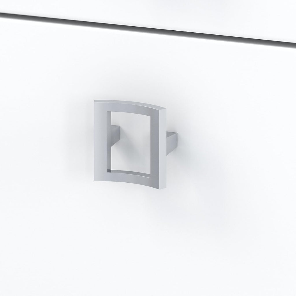 Pure White L Shaped Desk with Mobile File Cabinet H5385