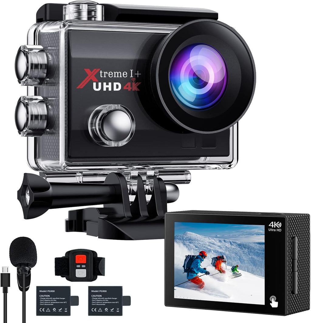 4K 20MP Action Camera with 2 Batteries and Mounting Accessories Kit C220