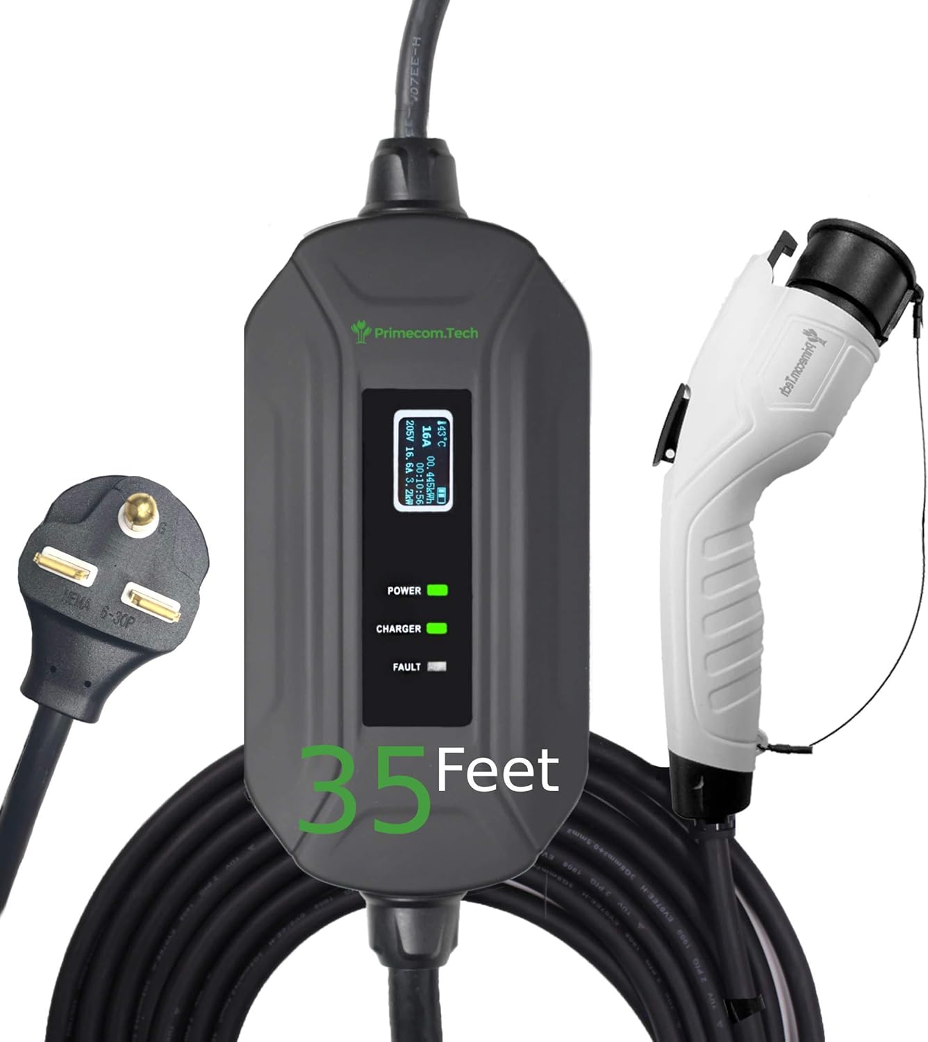Portable Level 2 Electric Vehicle Charger, 16Amp, 35 Feet V33055