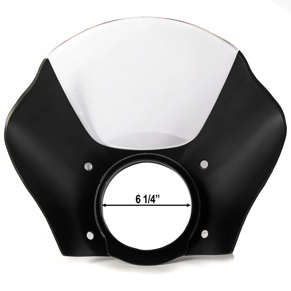 Black Quarter Fairing Windshield Kit with Fork Mounting Hardware O6812