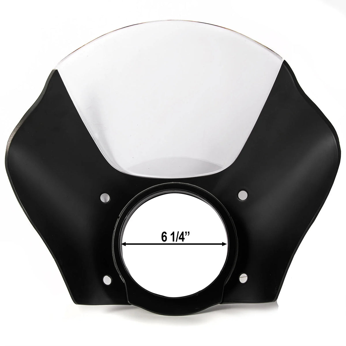 Black Quarter Fairing Windshield Kit with Fork Mounting Hardware O6812