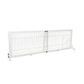 White Freestanding Pet Gate with Pet Door 22.5 in Height J884421