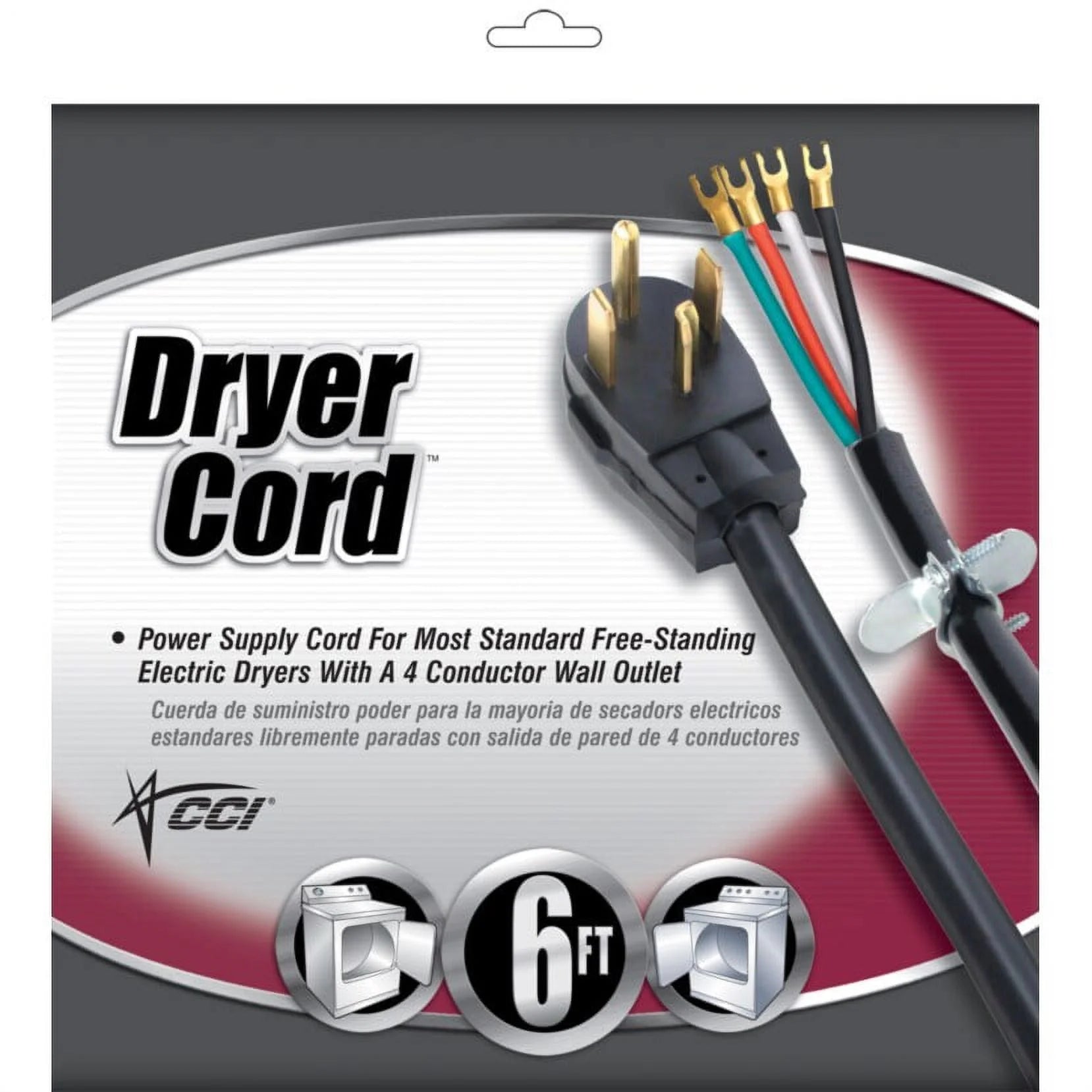 6' Black Dryer Cord R2544