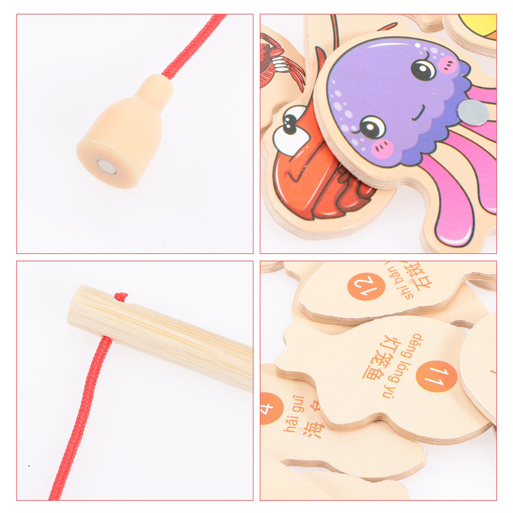 Magnetic Wooden Baby Fishing Game Toy G424