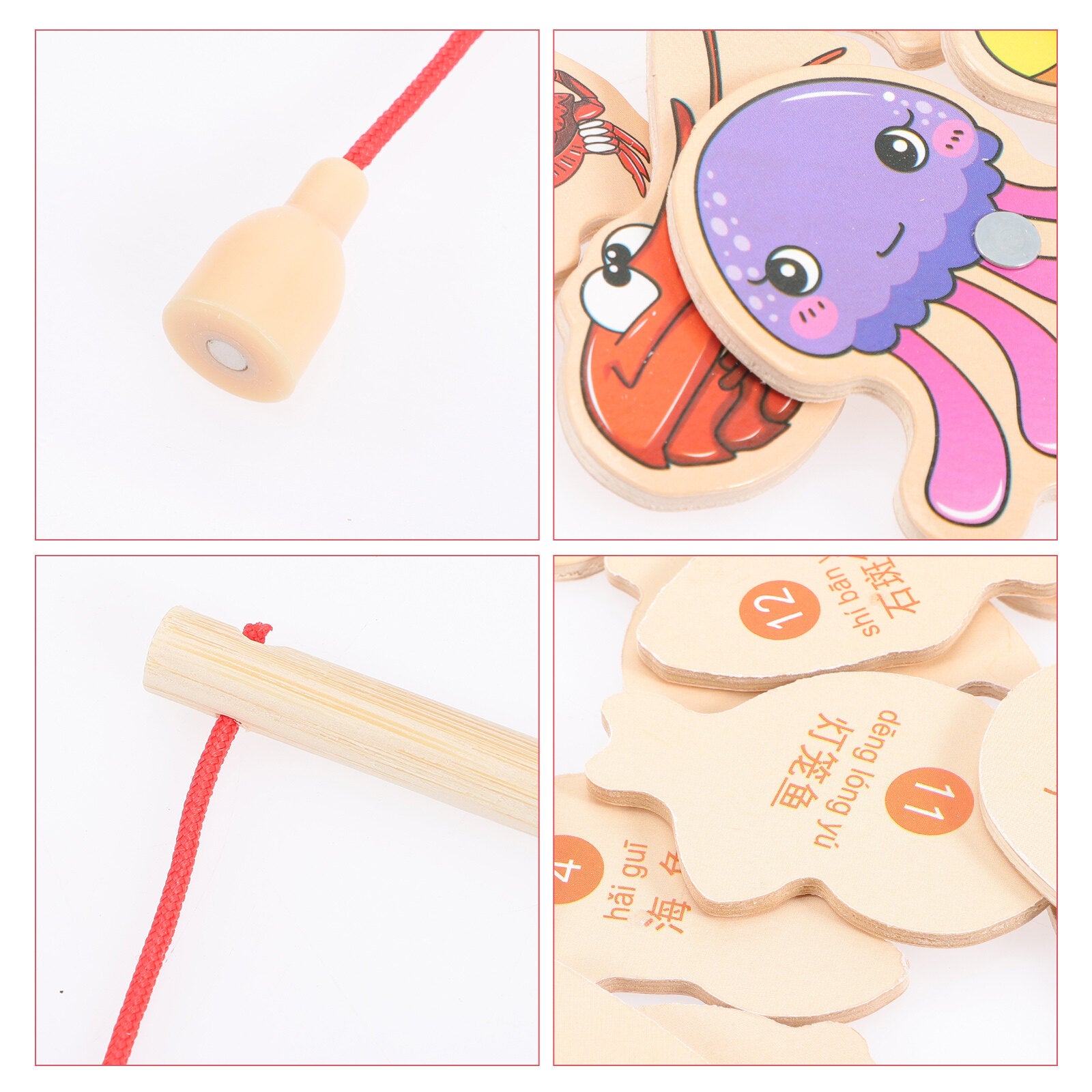 Magnetic Wooden Baby Fishing Game Toy G424